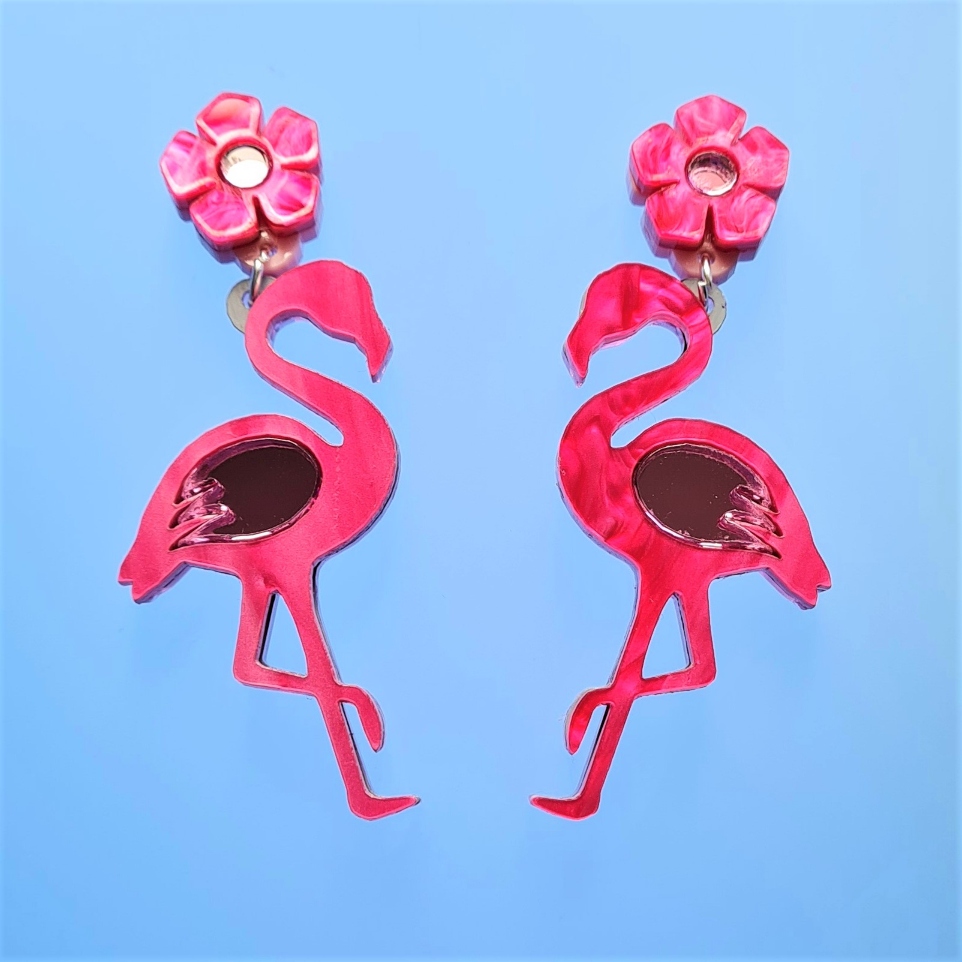 Tropical flamingo earrings | CHERRYLOCO